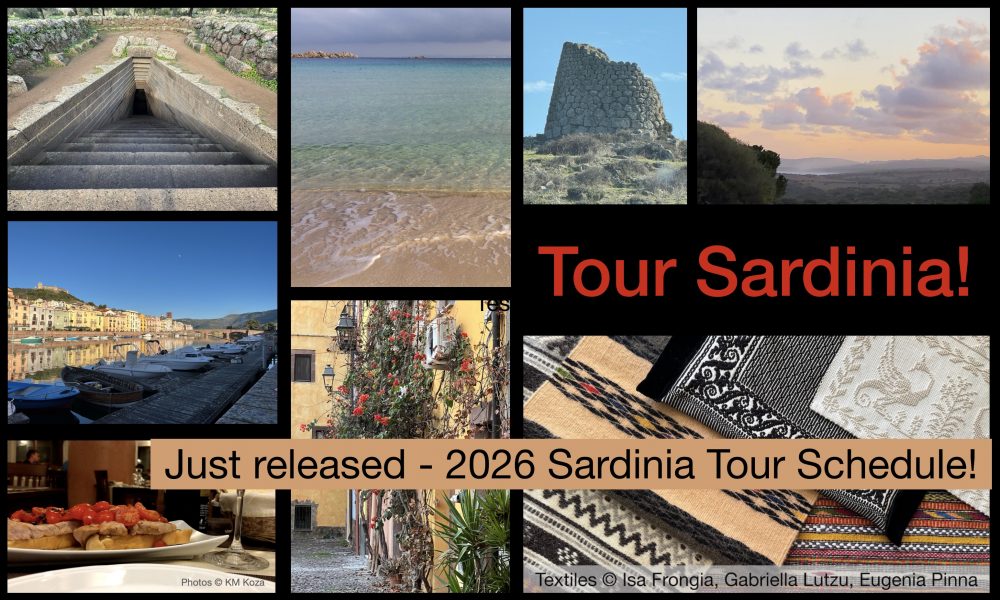 Photo collage of Sardinian locations with text stating 2026 Sardinia Tour Schedule Just Released